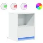 Bedside tables with LED lights 2 units white engineered wood by , Nightstands - Ref: Foro24-852020, Price: 71,11 €, Discount: %