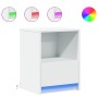 Nachttische mit LED-Lichtern 2 Stück weißes Ingenieurholz von , Nachttische - Ref: Foro24-852020, Preis: 72,33 €, Rabatt: %