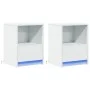 Nachttische mit LED-Lichtern 2 Stück weißes Ingenieurholz von , Nachttische - Ref: Foro24-852020, Preis: 71,11 €, Rabatt: %