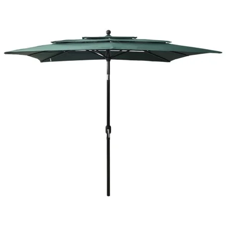 Sombrilla de 3 niveles con poste de aluminio verde 2,5x2,5 m de vidaXL, Sombrillas - Ref: Foro24-313837, Precio: 75,17 €, Des...