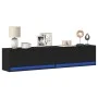 Schwarzer TV-Wandschrank mit LED-Beleuchtung 180x31x38 cm. von , TV-Möbel - Ref: Foro24-3307948, Preis: 168,84 €, Rabatt: %