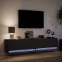 Schwarzer TV-Wandschrank mit LED-Beleuchtung 180x31x38 cm. von , TV-Möbel - Ref: Foro24-3307948, Preis: 171,61 €, Rabatt: %