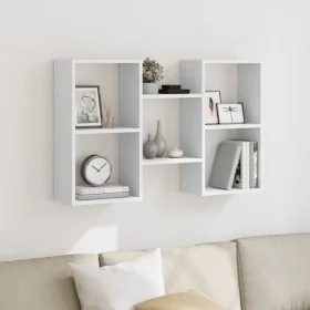 Engineered wood white wall shelf 96x18x60 cm by , Shelves and shelves - Ref: Foro24-853227, Price: 42,35 €, Discount: %