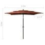 Sombrilla de 3 niveles con poste de aluminio terracota 2,5x2,5m de vidaXL, Sombrillas - Ref: Foro24-313841, Precio: 82,92 €, ...