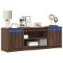 Mueble de TV LED madera ingeniería marrón roble 139,5x34x50 cm de , Muebles TV - Ref: Foro24-852200, Precio: 100,47 €, Descue...