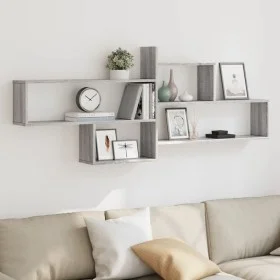 Engineered wood Sonoma gray wall shelf 167.5x18x68 cm by , Shelves and shelves - Ref: Foro24-853322, Price: 46,69 €, Discount: %