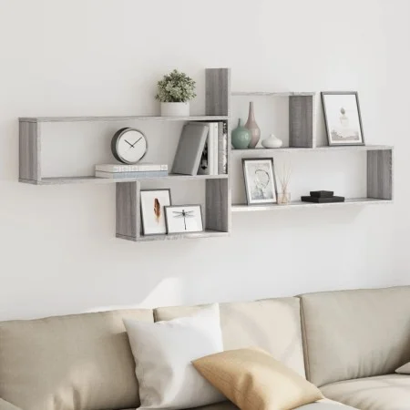 Engineered wood Sonoma gray wall shelf 167.5x18x68 cm by , Shelves and shelves - Ref: Foro24-853322, Price: 46,68 €, Discount: %