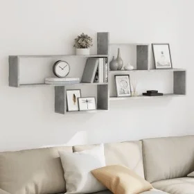 Engineered wood gray concrete wall shelf 167.5x18x68 cm by , Shelves and shelves - Ref: Foro24-853320, Price: 51,50 €, Discou...