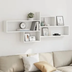 Engineered wood white wall shelf 167.5x18x68 cm by , Shelves and shelves - Ref: Foro24-853317, Price: 52,20 €, Discount: %