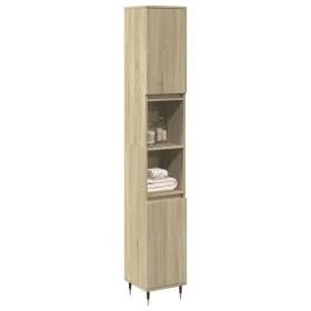 Armario de baño madera contrachapada roble Sonoma 30x30x190 cm de , Muebles de baño - Ref: Foro24-849667, Precio: 84,03 €, De...