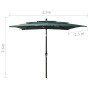 3-stöckiger Sonnenschirm mit grünem Aluminiummast 2,5 x 2,5 m von vidaXL, Sonnenschirme - Ref: Foro24-313837, Preis: 76,15 €,...