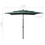 Sombrilla de 3 niveles con poste de aluminio verde 2,5x2,5 m de vidaXL, Sombrillas - Ref: Foro24-313837, Precio: 75,17 €, Des...