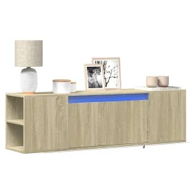 Wand-TV-Möbel mit LED-Lichtern in Sonoma-Eiche 135x31x39,5 cm. von , TV-Möbel - Ref: Foro24-852385, Preis: 80,54 €, Rabatt: %