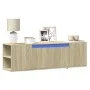 Wand-TV-Möbel mit LED-Lichtern in Sonoma-Eiche 135x31x39,5 cm. von , TV-Möbel - Ref: Foro24-852385, Preis: 80,54 €, Rabatt: %