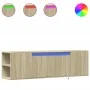 Wand-TV-Möbel mit LED-Lichtern in Sonoma-Eiche 135x31x39,5 cm. von , TV-Möbel - Ref: Foro24-852385, Preis: 80,54 €, Rabatt: %