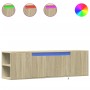 Wand-TV-Möbel mit LED-Lichtern in Sonoma-Eiche 135x31x39,5 cm. von , TV-Möbel - Ref: Foro24-852385, Preis: 81,63 €, Rabatt: %