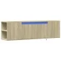 Wand-TV-Möbel mit LED-Lichtern in Sonoma-Eiche 135x31x39,5 cm. von , TV-Möbel - Ref: Foro24-852385, Preis: 80,54 €, Rabatt: %