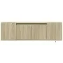 Wand-TV-Möbel mit LED-Lichtern in Sonoma-Eiche 135x31x39,5 cm. von , TV-Möbel - Ref: Foro24-852385, Preis: 80,54 €, Rabatt: %