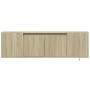 Wand-TV-Möbel mit LED-Lichtern in Sonoma-Eiche 135x31x39,5 cm. von , TV-Möbel - Ref: Foro24-852385, Preis: 81,63 €, Rabatt: %
