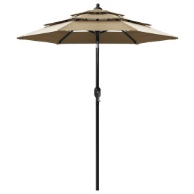 3-stufiger Sonnenschirm mit taupegrauem Aluminiummast 2 m von vidaXL, Sonnenschirme - Ref: Foro24-313855, Preis: 67,46 €, Rab...