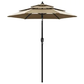 3-tier parasol with taupe gray aluminum pole 2 m by vidaXL, Umbrellas - Ref: Foro24-313855, Price: 63,84 €, Discount: %