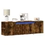 Wall-mounted TV unit with LED lights, smoked oak, 135x31x39.5 cm by , TV Furniture - Ref: Foro24-852387, Price: 77,13 €, Disc...