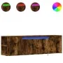 Wand-TV-Möbel mit LED-Lichtern in rauchiger Eiche 135x31x39,5 cm. von , TV-Möbel - Ref: Foro24-852387, Preis: 77,13 €, Rabatt: %