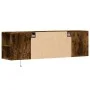 Wand-TV-Möbel mit LED-Lichtern in rauchiger Eiche 135x31x39,5 cm. von , TV-Möbel - Ref: Foro24-852387, Preis: 77,13 €, Rabatt: %