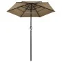 3-tier parasol with taupe gray aluminum pole 2 m by vidaXL, Umbrellas - Ref: Foro24-313855, Price: 66,25 €, Discount: %