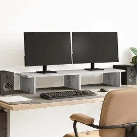 Wooden screen stand in gray Sonoma engineering 100x27x15 cm by , Computer bases and risers - Ref: Foro24-854711, Price: 31,58...