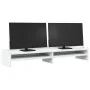 Support for screen made of white engineered wood 100x24x16 cm by , Computer bases and risers - Ref: Foro24-854724, Price: 32,...