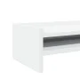 Support for screen made of white engineered wood 100x24x16 cm by , Computer bases and risers - Ref: Foro24-854724, Price: 32,...