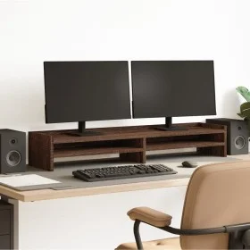 Wooden screen stand, brown oak engineering, 100x24x16 cm by , Computer bases and risers - Ref: Foro24-854730, Price: 31,65 €,...