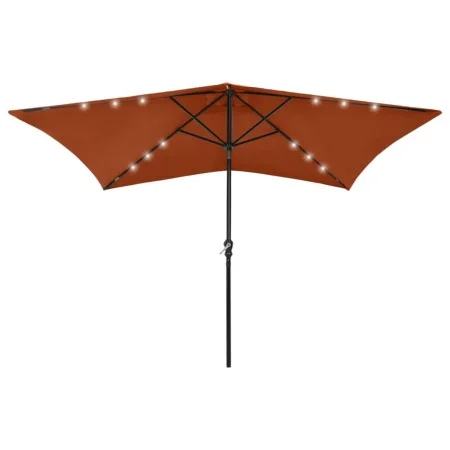 Umbrella with LED and terracotta steel pole 2x3 m by vidaXL, Umbrellas - Ref: Foro24-313791, Price: 65,92 €, Discount: %