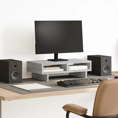 Wooden screen stand in gray Sonoma engineering 50x27x15 cm by , Computer bases and risers - Ref: Foro24-854747, Price: 24,55 ...