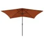 Umbrella with LED and terracotta steel pole 2x3 m by vidaXL, Umbrellas - Ref: Foro24-313791, Price: 65,92 €, Discount: %