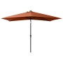 Sombrilla con LED y poste de acero terracota 2x3 m de vidaXL, Sombrillas - Ref: Foro24-313791, Precio: 67,00 €, Descuento: %