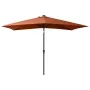 Sombrilla con LED y poste de acero terracota 2x3 m de vidaXL, Sombrillas - Ref: Foro24-313791, Precio: 65,92 €, Descuento: %