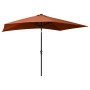 Sombrilla con LED y poste de acero terracota 2x3 m de vidaXL, Sombrillas - Ref: Foro24-313791, Precio: 67,00 €, Descuento: %