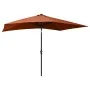Umbrella with LED and terracotta steel pole 2x3 m by vidaXL, Umbrellas - Ref: Foro24-313791, Price: 65,92 €, Discount: %