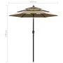 3-tier parasol with taupe gray aluminum pole 2 m by vidaXL, Umbrellas - Ref: Foro24-313855, Price: 66,25 €, Discount: %