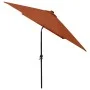 Umbrella with LED and terracotta steel pole 2x3 m by vidaXL, Umbrellas - Ref: Foro24-313791, Price: 65,92 €, Discount: %