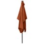 Sombrilla con LED y poste de acero terracota 2x3 m de vidaXL, Sombrillas - Ref: Foro24-313791, Precio: 67,00 €, Descuento: %
