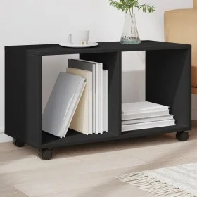Rollschrank aus schwarzem Ingenieurholz mit Rädern, 72x33x42,5 cm. von , Seitentische - Ref: Foro24-853138, Preis: 41,55 €, R...