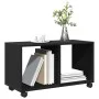 Rollschrank aus schwarzem Ingenieurholz mit Rädern, 72x33x42,5 cm. von , Seitentische - Ref: Foro24-853138, Preis: 41,55 €, R...