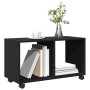 Rollschrank aus schwarzem Ingenieurholz mit Rädern, 72x33x42,5 cm. von , Seitentische - Ref: Foro24-853138, Preis: 42,20 €, R...