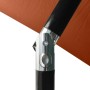 Sombrilla con LED y poste de acero terracota 2x3 m de vidaXL, Sombrillas - Ref: Foro24-313791, Precio: 67,00 €, Descuento: %