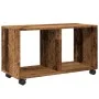 Armario con ruedas madera ingeniería envejecida 72x33x42,5 cm de , Mesas auxiliares - Ref: Foro24-853144, Precio: 42,50 €, De...