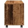 Aged engineered wood rolling cabinet 72x33x42.5 cm by , Side tables - Ref: Foro24-853144, Price: 41,82 €, Discount: %