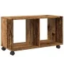 Aged engineered wood rolling cabinet 72x33x42.5 cm by , Side tables - Ref: Foro24-853144, Price: 41,82 €, Discount: %